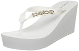 311pMeY4ElL. SL160  bebe Womens Gig Wedge Sandal,White,8 M US