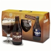 Chimay Red, White, and Blue Gift Set with Goblet – (330ml Bottles)