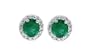 0.85 ct Genuine Oval Emerald Earrings with Diamonds in 14Kt White Gold