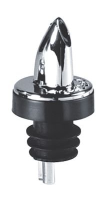 Liquor Pourer Deluxe Chrome Spout With Black Collar, 12 per bag, 12/BG