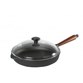 Skeppshult Deep Frying/ Saute Pan with Wood Handle & Lid, 25 cm
