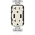 Leviton T5832-T Combo Duplex Receptacle, 20 Amp Usb Charger (Light Almond)