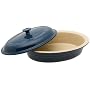 Le Creuset Stoneware 5-Quart Oval Baking Dish with Cover, Blue
