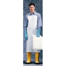 Click here to buy Heavy Duty White Vinyl Aprons (8 Mil), Size 35 X 45 by Hygrade.