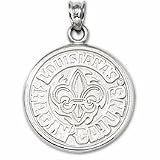 Louisiana (Lafayette) Ragin Cajuns Round LouisianaÕs RaginÕ Cajuns Pendant - Sterling Silver Jewelry