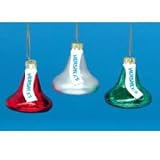Kurt Adler Hershey Kisses Glass Set, Christmas Ornament