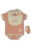 St. Louis Cardinals Baby Pink Onesie, Bib, and Booties from Majestic