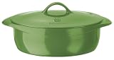 Calphalon Enamel Cast Iron 8 Quart Oval Dutch Oven, Chive Green