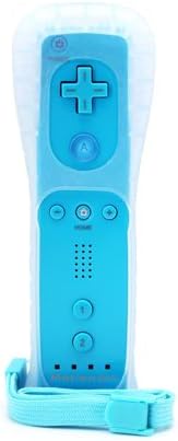 Accmart New Right Wii Remote Controller Built in Motion Plus for Nintendo with Silicone Skin and Wrist Strap Azure