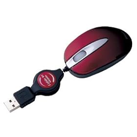 【クリックで詳細表示】【サンワサプライ】携帯に便利なオプティカルで超小型の、ケーブル巻取り光学式マウス(レッド) MA-MA1R