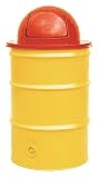Vestil TRASH-TOP-B Waste Disposal Top for 55 Gallon Drum, Steel, 8-1/2