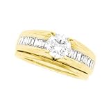 14K Yellow Gold Diamond Wedding Set - 1.75 Ct.