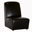 Dark Broen Armless Leather Accent Chair By Wholesale Interiors