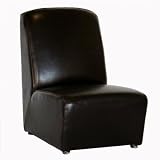 Dark Broen Armless Leather Accent Chair By Wholesale Interiors