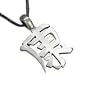 Chinese Good Health Symbol Pewter Pendant Necklace