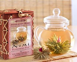 NUMI FLOWERING TEA STARLIGHT ROSE - WHITE TEA (8 BLOSSOMS BAMBOO BIN) by Numi Tea