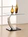 End Table with Glass Top in Silver and Black Metal Base