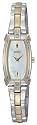 Seiko Women's Two-Tone Baguette 8 Diamonds White Mother Of Pearl Dial Watch #SZZC60