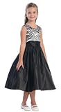 New Black Satin & Zebra Christmas Holiday Dress ~ 2 to 14 Girls