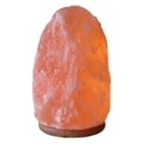 HemingWeigh® Natural Himalayan Rock Salt Lamp 6-7 lbs with Wood Base, Electric Wire & Bulb