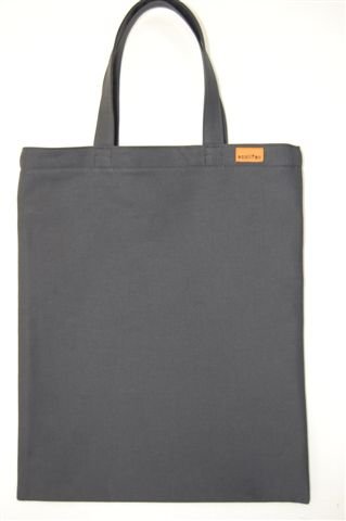 本屋さん&仕事兼用  Ａ４ 携帯 型(1.2L) 日本製 エコバッグ 高品質 綿 想定重量２ｋｇ(ダークグレー樹脂加工)