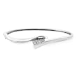 0.07ct TDW Diamond Swish Bangle Bracelet in Sterling Silver - 7.5