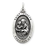 Sterling Silver Antiqued Saint Joseph Medal