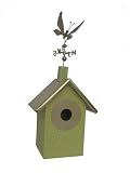 New Rosso's International Butterfly Birdhouse Hand Crafted Copper Roofs Kiln Dried Hardwood