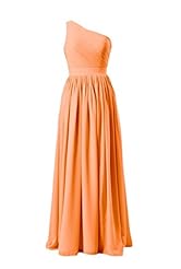 Chiffon Vintage Lace Floor Length One Shoulder Evening Dress/Bridesmaid Dress 