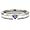 New Titanium 4 mm Tension Setting Ring with a Heart Gemstone and Sterling Silver Inlay