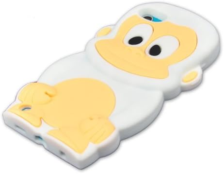 FJX New Cute Lovely 3D Cartoon Monkey Soft Silicone Case Cover for Ipod Touch 5/5g/5th (White)