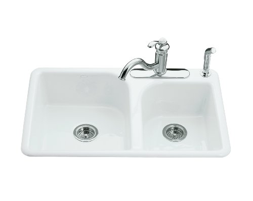 KOHLER K-5948-4-0 Efficiency Self-Rimming Sink White