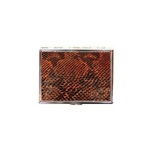 Outer Rebel Fashion Flasks and Smoking Accessories- Brown Snakeskin Stainless Steel Cigarette ID...