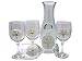 ArtisanStreet's Sand Dollar Wine Glasses & Carafe 5 Piece Set. Each Piece Features White Sand Dollars. One of a Kind & Signed by Artisan