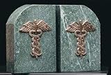 Caduceus Medical Genuine Marble Bookends