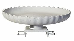 Farm Innovators HBC-120 All Seasons Decorative Gray Stone Scalloped Heated Birdbath with Deck Mount, 120-Watt