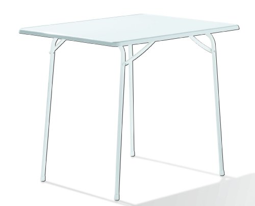 SIEGER 110/W Campingtisch 80 x 60 cm mit Mecalit-Pro-Platte, Stahlrohrgestell wei&szlig;, Tischp Preisvergleich