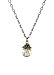 Necklace - N451 - Faceted Fire Polished Crystal Glass Ball Hung on Antique Gold Tone Necklace - 16" ~ Light Colorado Topaz AB (Iridescent)