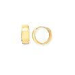 14k Gold Thick Flat Huggie-Style Hoop Earrings
