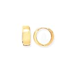 14k Gold Thick Flat Huggie-Style Hoop Earrings