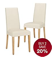 2 Alton Plain Leather Dining Chairs