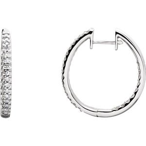 Genuine IceCarats Designer Jewelry Gift 14K White Gold Diamond Earrings. Pair 1/2 Ct Tw Diamond Earrings In 14K White Gold