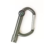 Carabiner Clip with flashlight (One Size Gray)