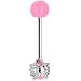 Pink Gem Spider Eyebrow Ring with Acrylic Ball