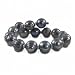 Sterling Silver Ringed (Dyed) Black Fresh Water Cultured Pearl Cuff Bracelet - 8"