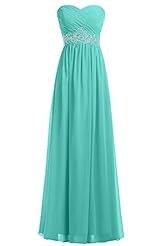 Strapless Natural   Waistline Beaded Chiffon Evening Dress/Prom Dress 