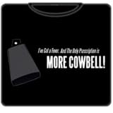 I Need More Cowbell SNL Will Ferrell T-shirt, XX-Large, Black