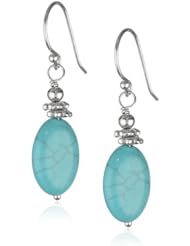 Sterling Silver Oval Bead Drop Earrings