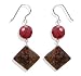 Jasper and Faceted Carnelian Earrings on French Wire
