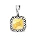 925 Silver Fancy Flower Detail Pendant with 14k Gold Accents